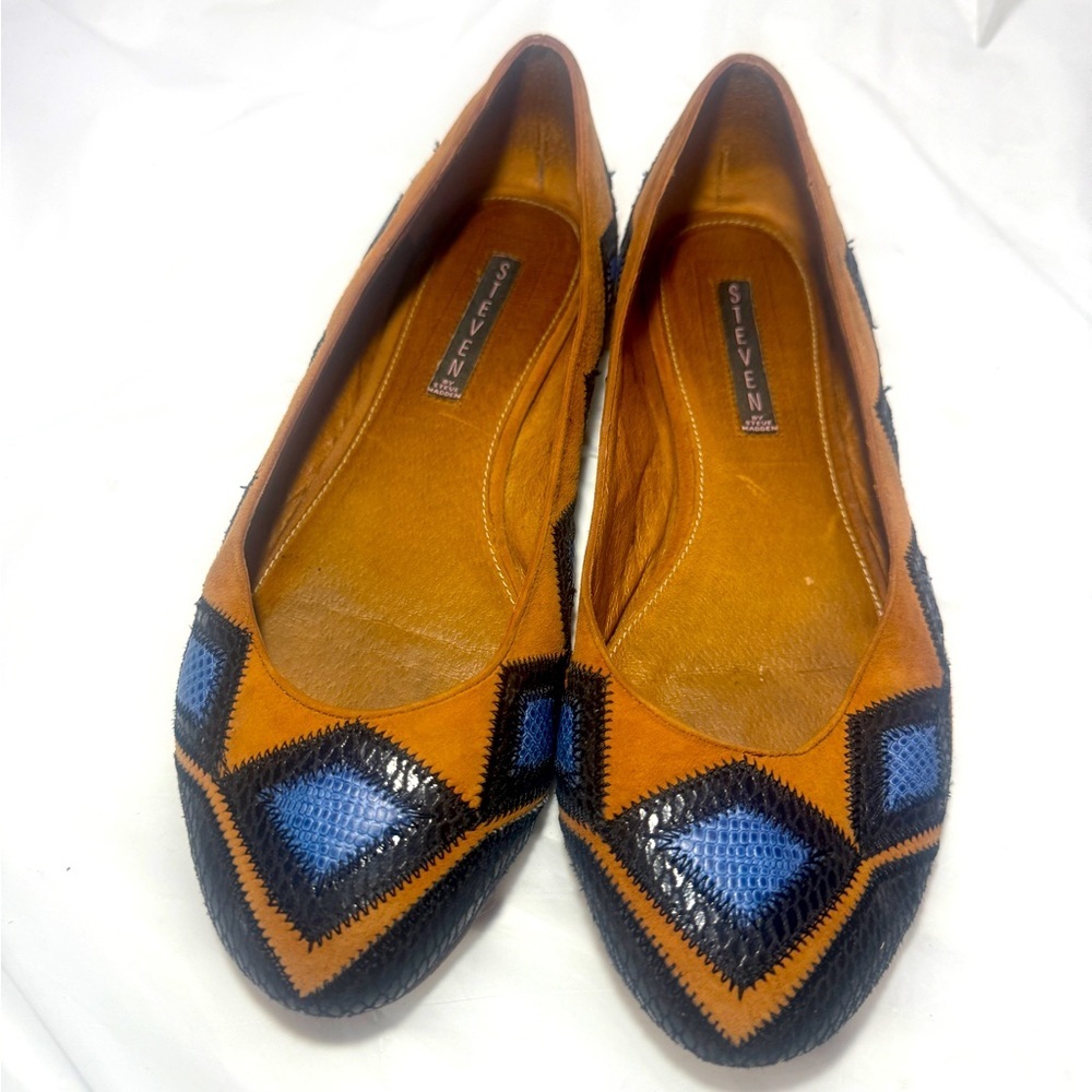 Steve Madden Shiloh cognac flats size 8